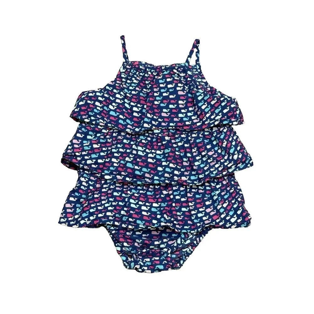Vineyard Vines Target Baby One Piece Tank Sleeveless Whales Cotton Size 12M